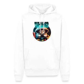 Gamer Cat - Men’s Premium Organic Hoodie - white - Front - Nico (187cm)