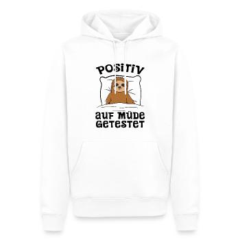 Positiv Getestet auf Müde - Männer Premium Bio Hoodie - Weiß - Vorne - Nico (187cm)