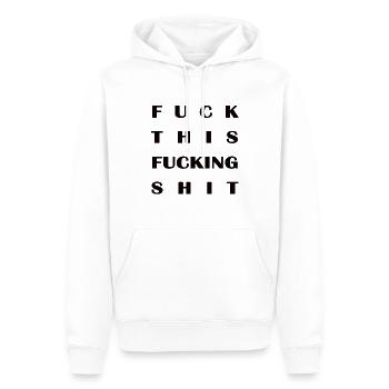 Fuck Cette putain de merde - Sweat à capuche Premium bio Homme - blanc - Devant - Nico (187cm)