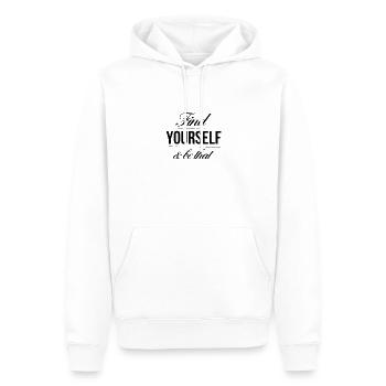 Find yourself and be that - Men’s Premium Organic Hoodie - white - Front - Nico (187cm)