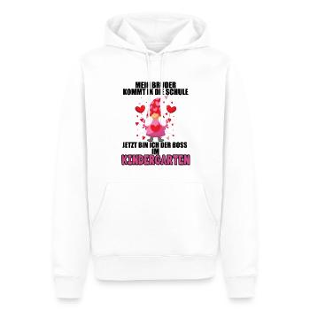 Mein Bruder Kommt In Die Schule Jetzt Bin Ich Bos - Männer Premium Bio Hoodie - Weiß - Vorne - Nico (187cm)