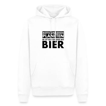 Sauvez notre planète. Il est le seul à avoir... - Sweat à capuche Premium bio Homme - blanc - Devant - Nico (187cm)
