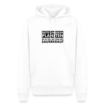 Sauvez notre planète. Il est le seul à avoir... - Sweat à capuche Premium bio Homme - blanc - Devant - Nico (187cm)
