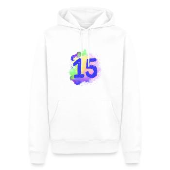 15 Nombre d’objets blob - Sweat à capuche Premium bio Homme - blanc - Devant - Nico (187cm)