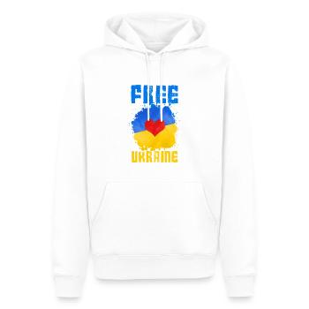 ukraine flagge herz frieden - Männer Premium Bio Hoodie - Weiß - Vorne - Nico (187cm)