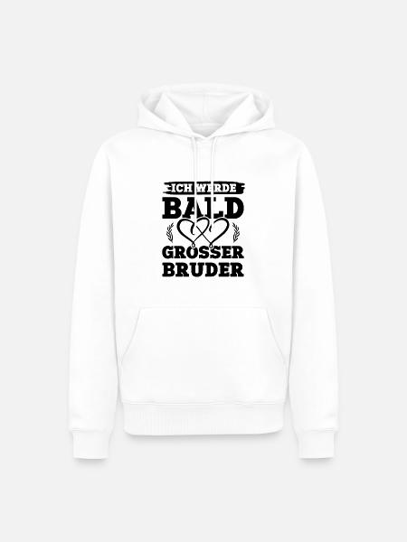 Ich werde grosser Bruder - Männer Premium Bio Hoodie - Weiß