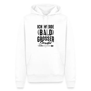 Ich werde grosser Bruder - Männer Premium Bio Hoodie - Weiß - Vorne - Nico (187cm)