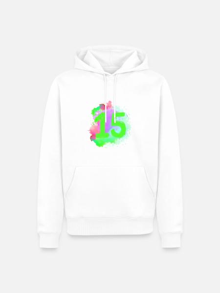15 Number of blobs - Men’s Premium Organic Hoodie - white