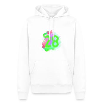 28 Nombre d’objets blob - Sweat à capuche Premium bio Homme - blanc - Devant - Nico (187cm)