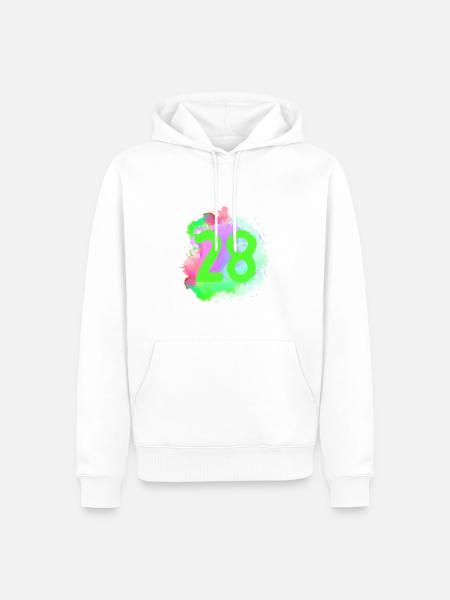28 Nombre d’objets blob - Sweat à capuche Premium bio Homme - blanc