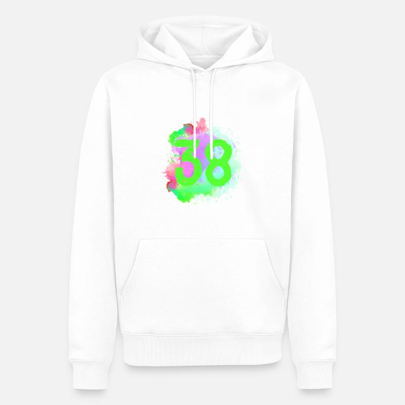 38 Nombre d’objets blob - Sweat à capuche Premium bio Homme - blanc