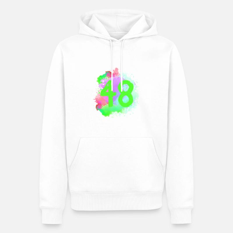 48 Nombre d’objets blob - Sweat à capuche Premium bio Homme - blanc