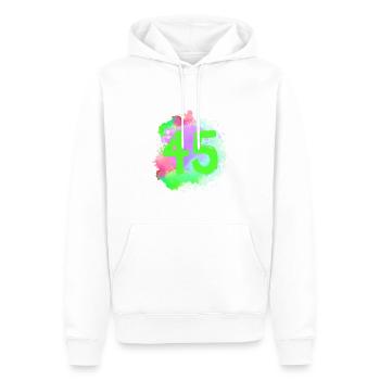 45 Zahl Klecks - Männer Premium Bio Hoodie - Weiß - Vorne - Nico (187cm)