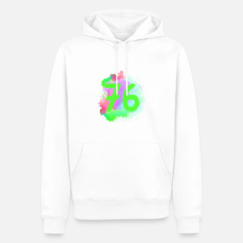 76 Nombre d’objets blob - Sweat à capuche Premium bio Homme - blanc