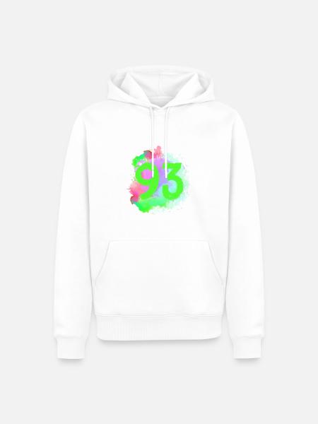93 Number of blobs - Men’s Premium Organic Hoodie - white