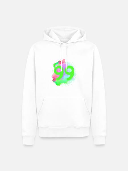 99 Number of blobs - Men’s Premium Organic Hoodie - white