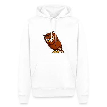 Eule Comic - Männer Premium Bio Hoodie - Weiß - Vorne - Nico (187cm)
