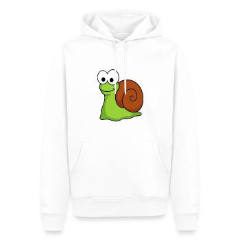 Schnecke Comic Tier - Männer Premium Bio Hoodie - Weiß - Vorne - Nico (187cm)