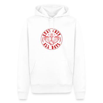 Winter Kalt - Männer Premium Bio Hoodie - Weiß - Vorne - Nico (187cm)