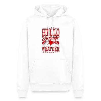 Hello Sweater Weather - Männer Premium Bio Hoodie - Weiß - Vorne - Nico (187cm)