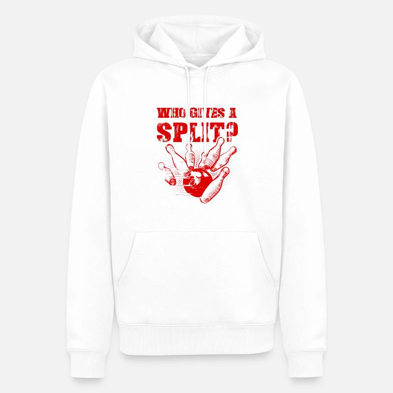 Bowling Split - Sweat à capuche Premium bio Homme - blanc