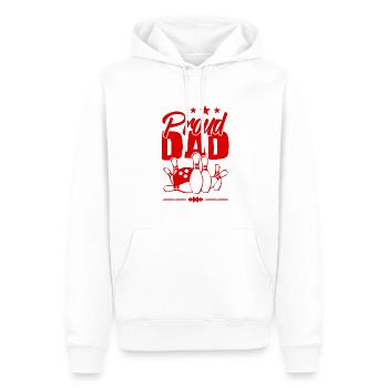 Bowling Papa - Sweat à capuche Premium bio Homme - blanc - Devant - Nico (187cm)