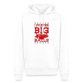Big Balls Bowling - Sweat à capuche Premium bio Homme - blanc - Devant - Nico (187cm)