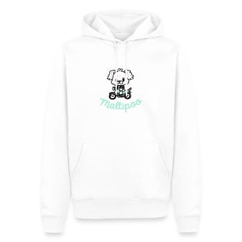 Maltipoo Papa Motard Chien Papa Cadeau Rétro - Sweat à capuche Premium bio Homme - blanc - Devant - Nico (187cm)