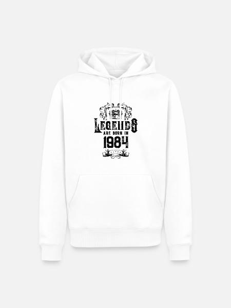 1984 legends geburtstag - Männer Premium Bio Hoodie - Weiß