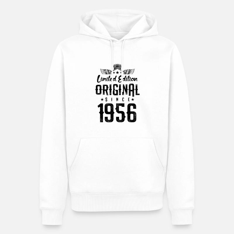Édition limitée 1956 - Sweat à capuche Premium bio Homme - blanc