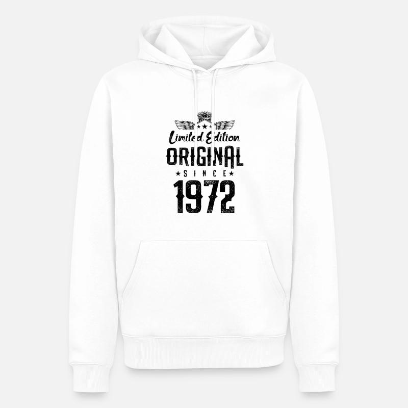 Édition limitée 1972 - Sweat à capuche Premium bio Homme - blanc