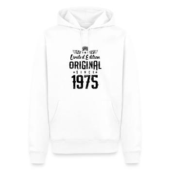 Édition limitée 1975 - Sweat à capuche Premium bio Homme - blanc - Devant - Nico (187cm)