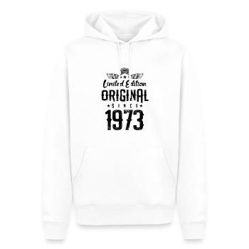Édition limitée 1973 - Sweat à capuche Premium bio Homme - blanc - Devant - Nico (187cm)