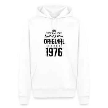 Édition limitée 1976 - Sweat à capuche Premium bio Homme - blanc - Devant - Nico (187cm)