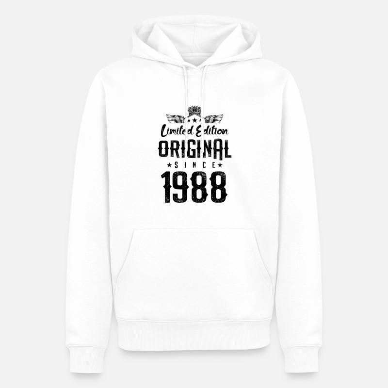 Édition limitée 1988 - Sweat à capuche Premium bio Homme - blanc