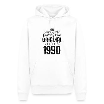 1990 limited edition - Männer Premium Bio Hoodie - Weiß - Vorne - Nico (187cm)