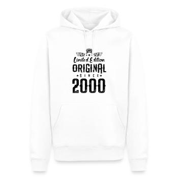 Édition limitée 2000 - Sweat à capuche Premium bio Homme - blanc - Devant - Nico (187cm)