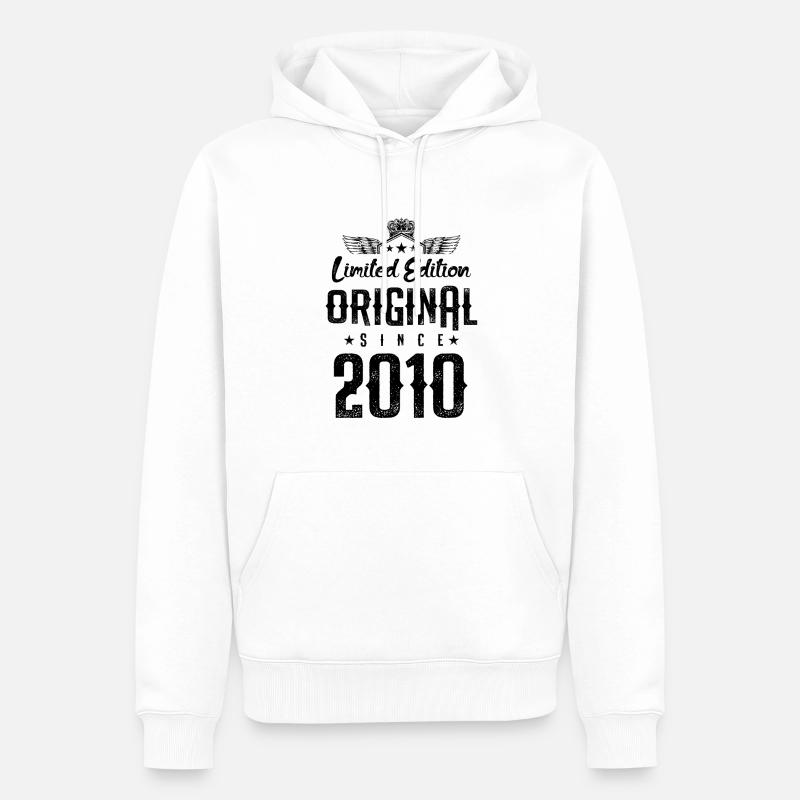 Édition limitée 2010 - Sweat à capuche Premium bio Homme - blanc
