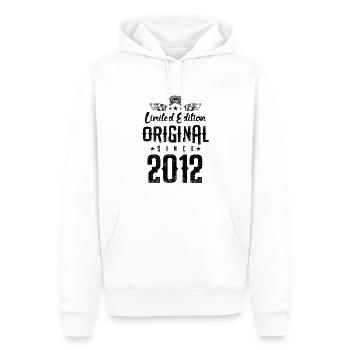 2012 limited edition - Männer Premium Bio Hoodie - Weiß - Vorne - Nico (187cm)