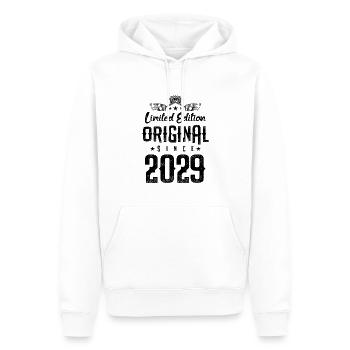 2029 limited edition - Männer Premium Bio Hoodie - Weiß - Vorne - Nico (187cm)