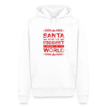Noël du Père Noël - Sweat à capuche Premium bio Homme - blanc - Devant - Nico (187cm)