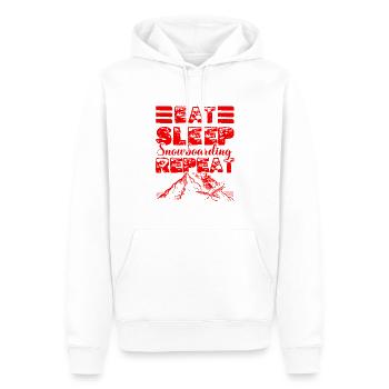 Manger dormir Snowboard Répéter - Sweat à capuche Premium bio Homme - blanc - Devant - Nico (187cm)