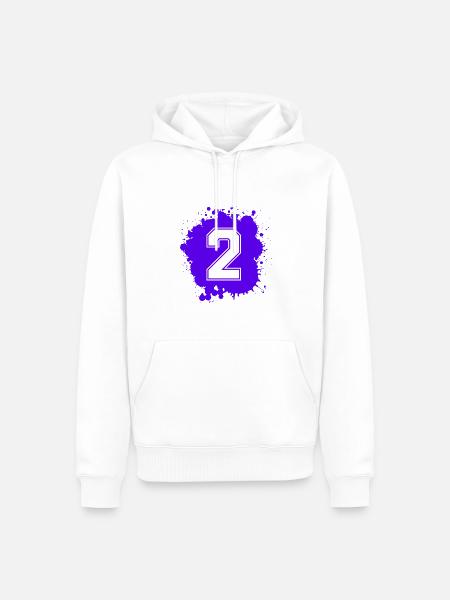 2 Nombre d’objets blob - Sweat à capuche Premium bio Homme - blanc