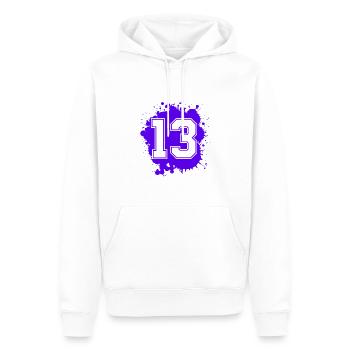 13 Nombre d’objets blob - Sweat à capuche Premium bio Homme - blanc - Devant - Nico (187cm)