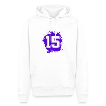 15 Nombre d’objets blob - Sweat à capuche Premium bio Homme - blanc - Devant - Nico (187cm)