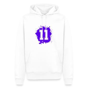11 Nombre d’objets blob - Sweat à capuche Premium bio Homme - blanc - Devant - Nico (187cm)
