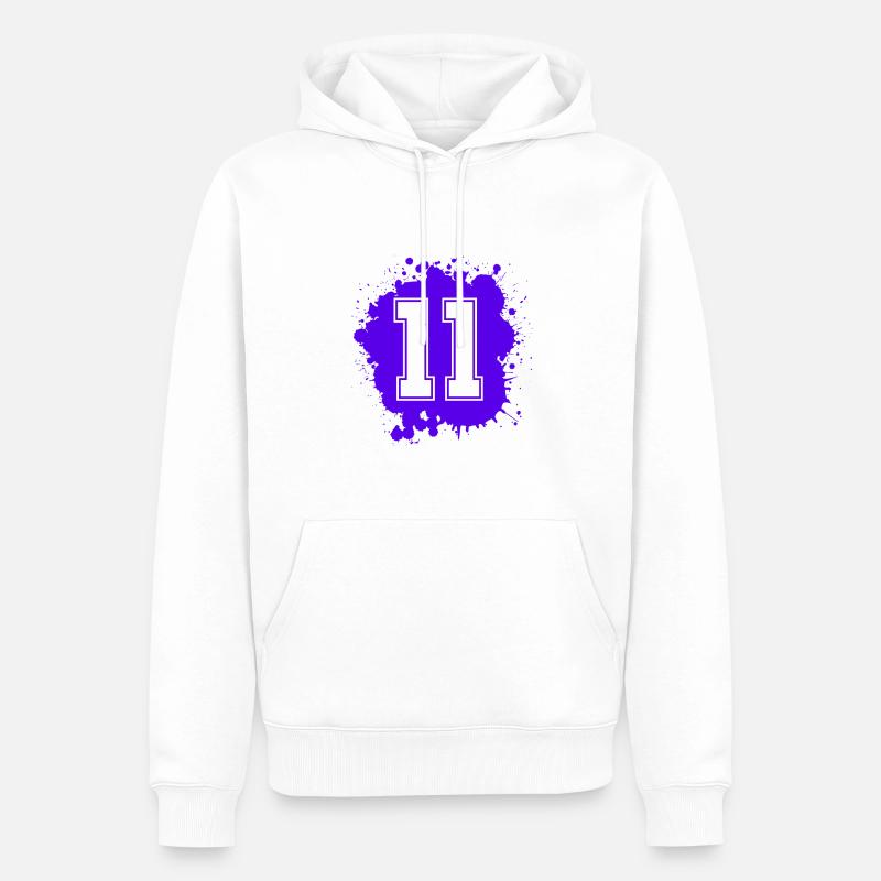 11 Nombre d’objets blob - Sweat à capuche Premium bio Homme - blanc