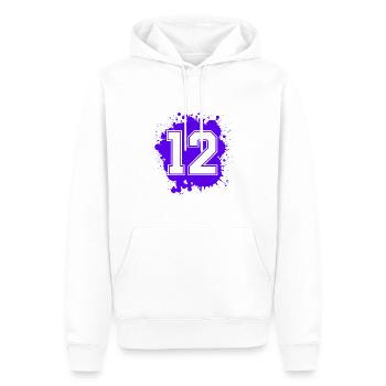 12 Nombre d’objets blob - Sweat à capuche Premium bio Homme - blanc - Devant - Nico (187cm)