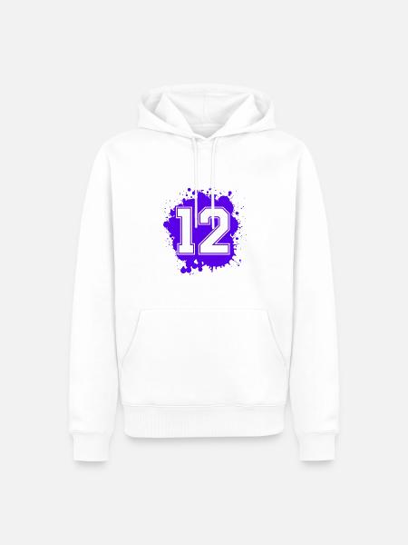 12 Number of blobs - Men’s Premium Organic Hoodie - white