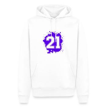 21 Nombre d’objets blob - Sweat à capuche Premium bio Homme - blanc - Devant - Nico (187cm)